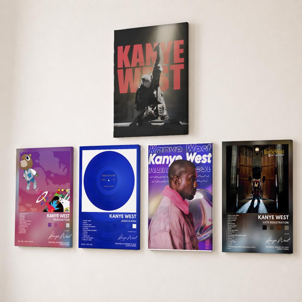 Canvas Wrap Ready - Rapçi Şarkıcı K-Kanye West Tablosu Kaligrafi