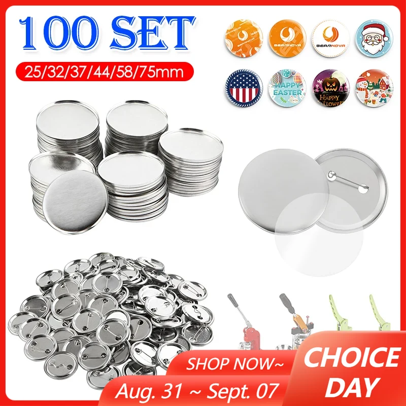 Button Badge Blank - 100 takım Boş Rozet Pin Düğme