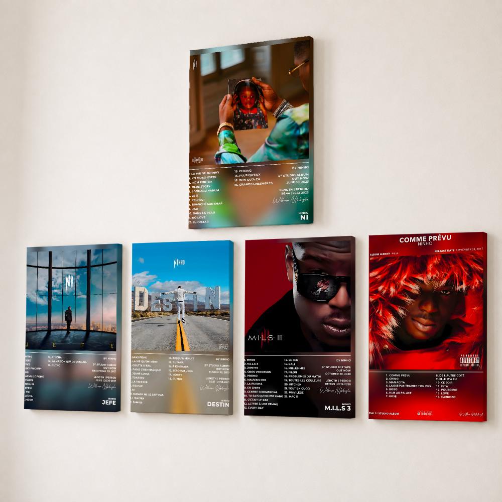 Canvas Wrap Ready - Şarkıcı Rapçi N-ninho Tablosu Kaligrafi HD