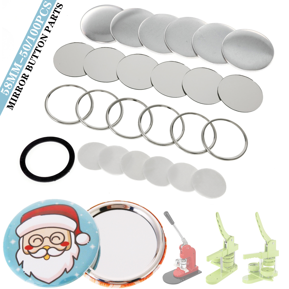 Boş Ayna Rozet Düğme Parçaları - Button Badge Blank incelemesi ve fiyatı