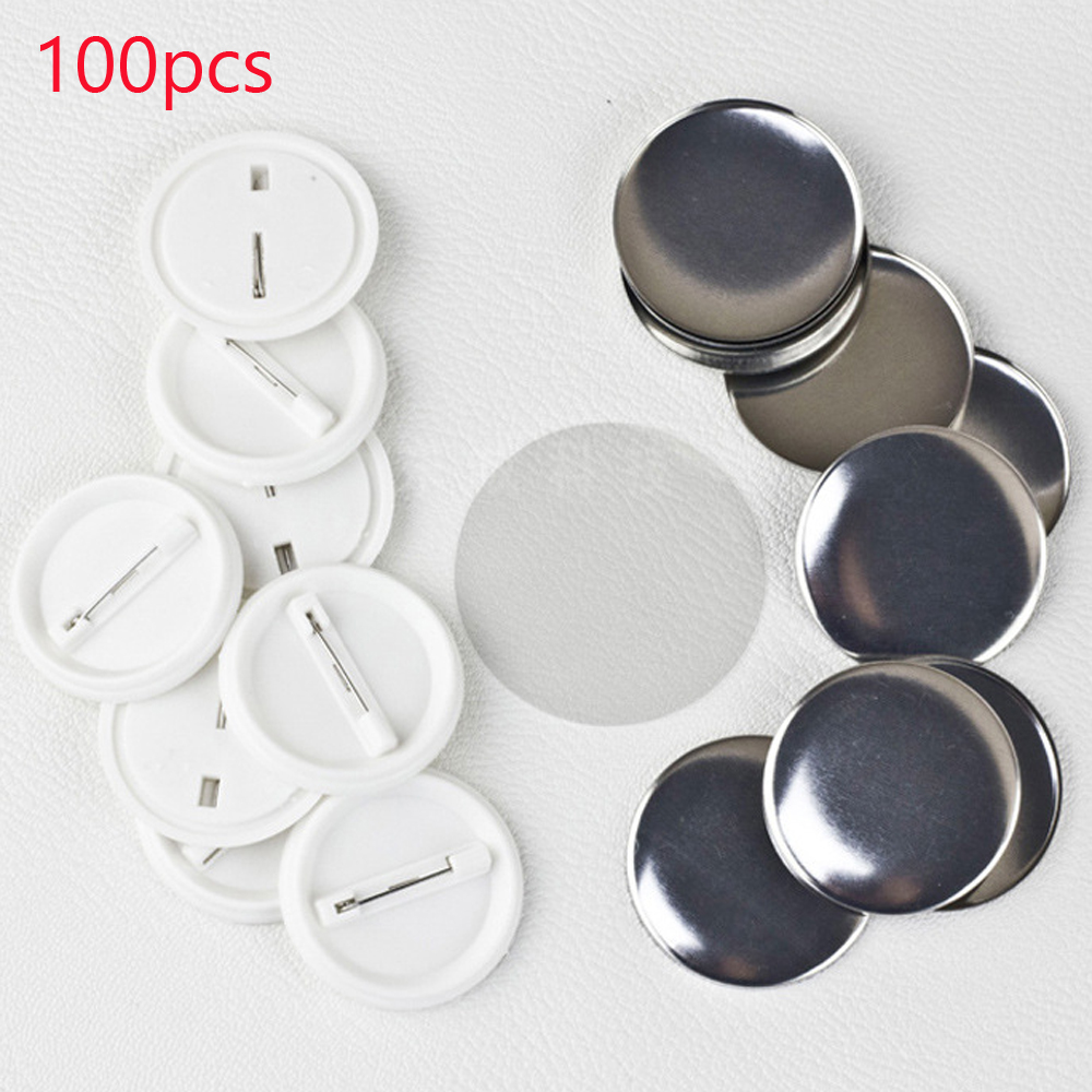100 adet/takım plastik boş roz - Button Badge Blank incelemesi ve fiyatı
